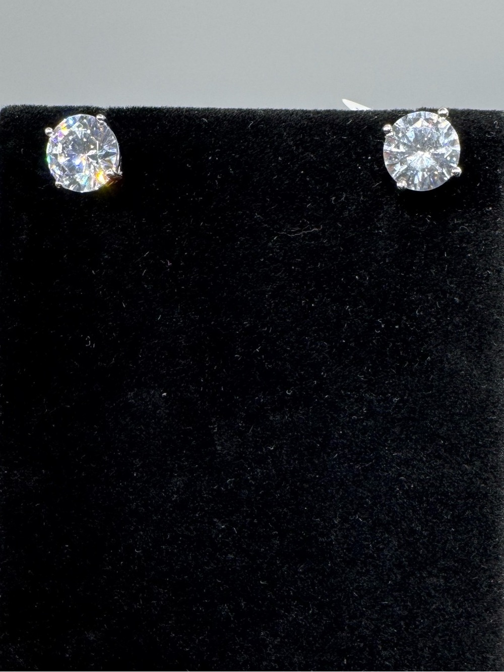 14k 2ct Round Solitaire Earrings - Picture 4 of 11